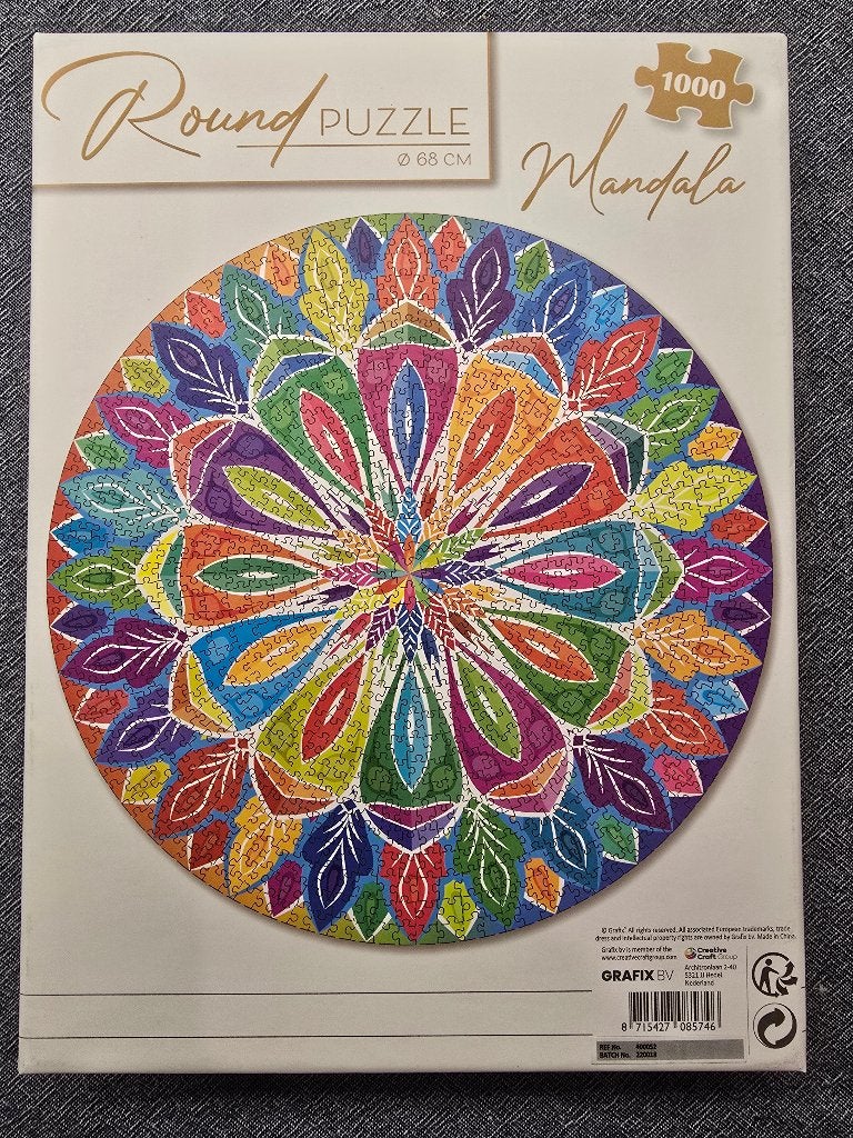 Mandala Ronde Puzzel 1000st, Ophalen, 500 t/m 1500 stukjes, Gebruikt, Legpuzzel