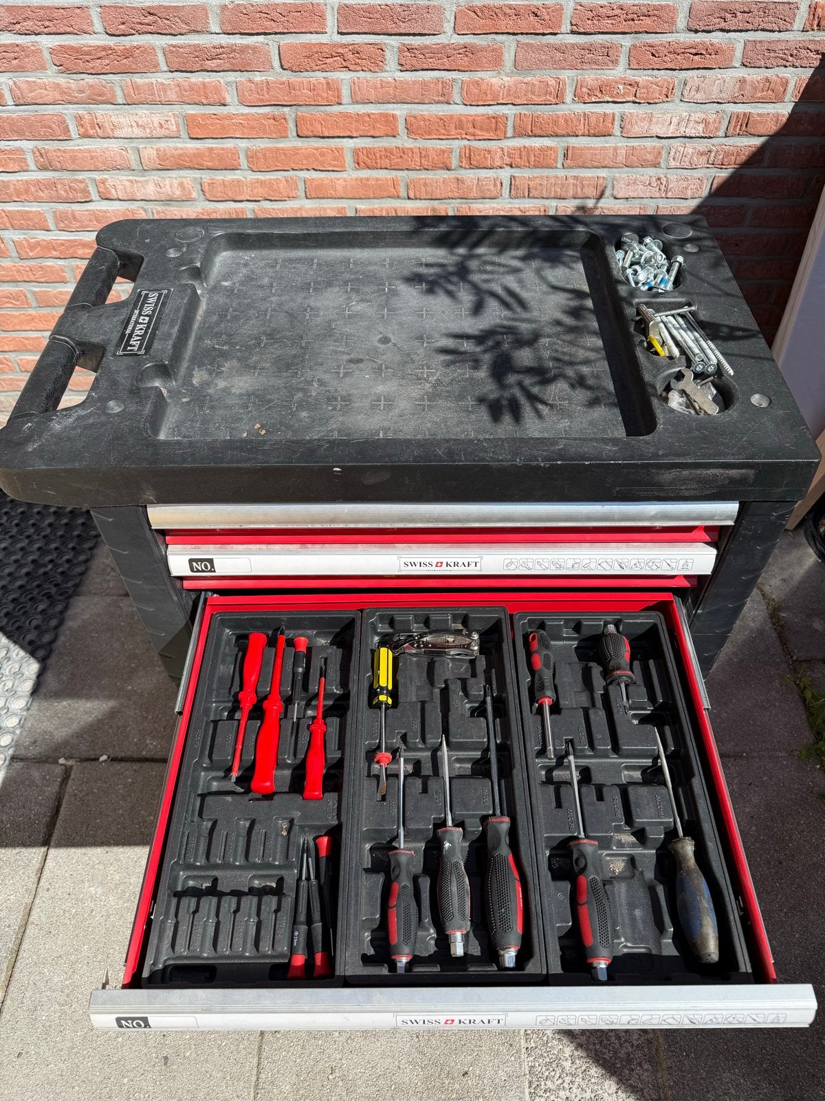 Gereedschapswagen Swiss Kraft met complete gereedschapsset, Ophalen, Gebruikt, Gereedschapsopslag, Overige merken