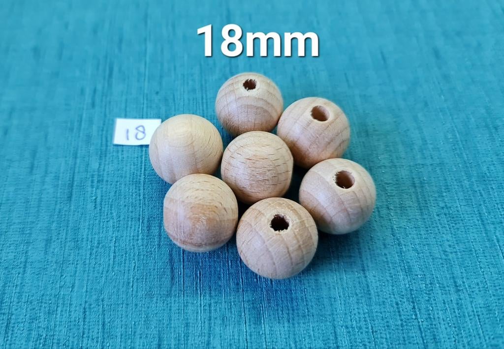Beukenhouten kralen 18mm - per 4 stuks, Verzenden, Nieuw, Kraal