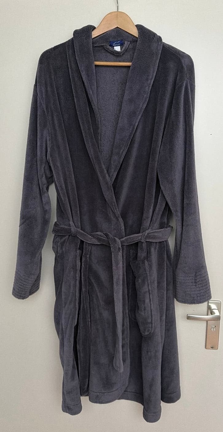 Donkergrijze badjas xl, Ophalen of Verzenden, Maat 56/58 (XL), Grijs