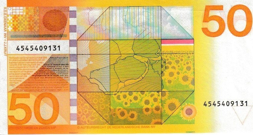 NEDERLAND 1982 - 50 GULDEN - ZONNEBLOEM, Postzegels en Munten, Bankbiljetten | Nederland, Ophalen of Verzenden, 50 gulden, Los biljet
