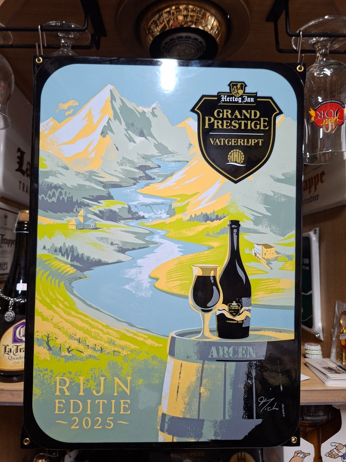 Hertog Jan Grand Prestige Vatgerijpt  Emaille, Ophalen, Nieuw, Reclamebord, Plaat of Schild, Hertog Jan