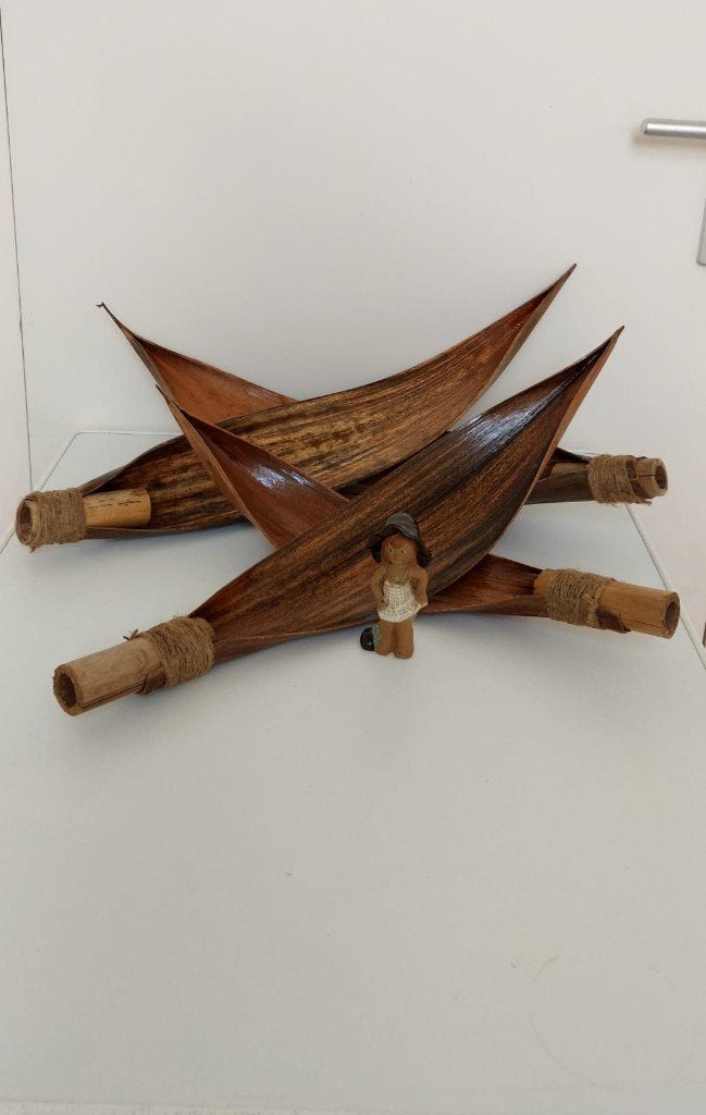 4 Wabi-Sabi Ibiza Style palm blad decoratie bootjes, Eu, Eu, Ophalen of Verzenden, Zo goed als nieuw