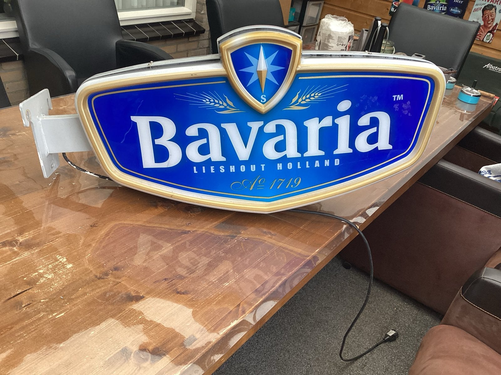 Bavaria Lichtbak Reclamebord - Zeldzaam en Werkend, Ophalen, Gebruikt, Lichtbak of (neon) lamp