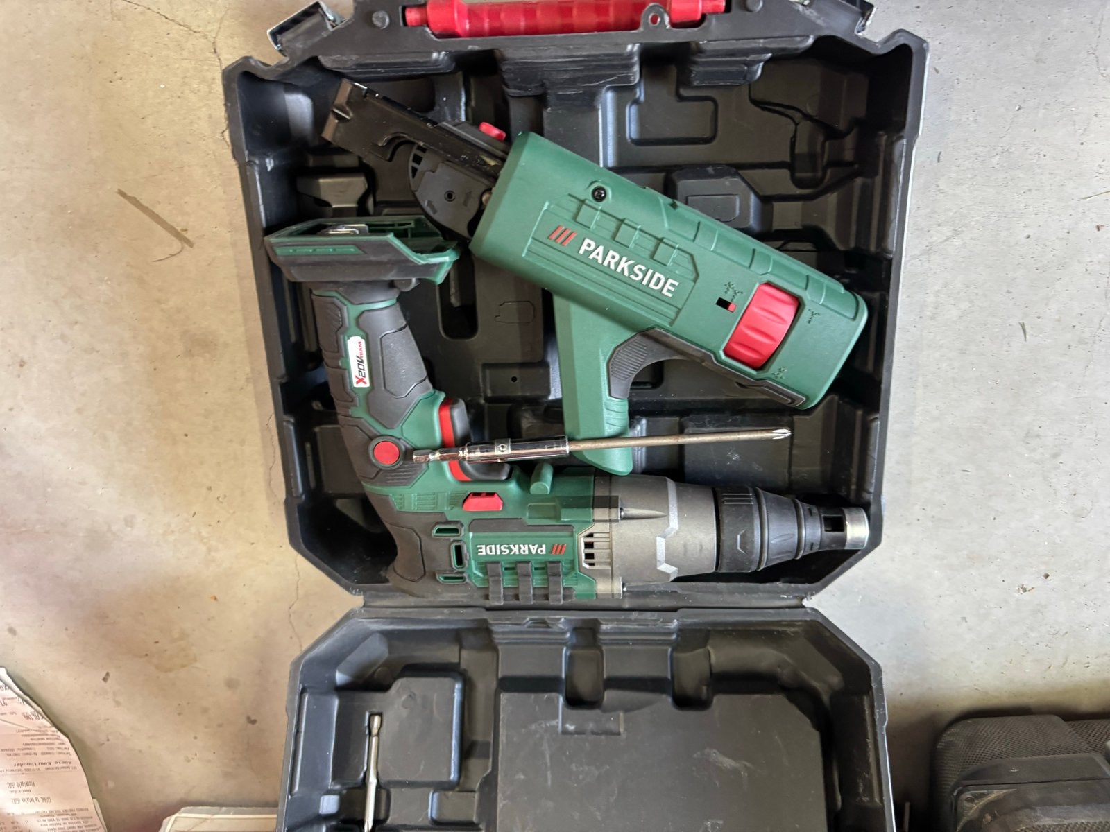 Parkside 20V Gips Schroefmachine met magazijnopzetstuk, Doe-het-zelf en Verbouw, Ophalen of Verzenden, Gebruikt, Overige typen