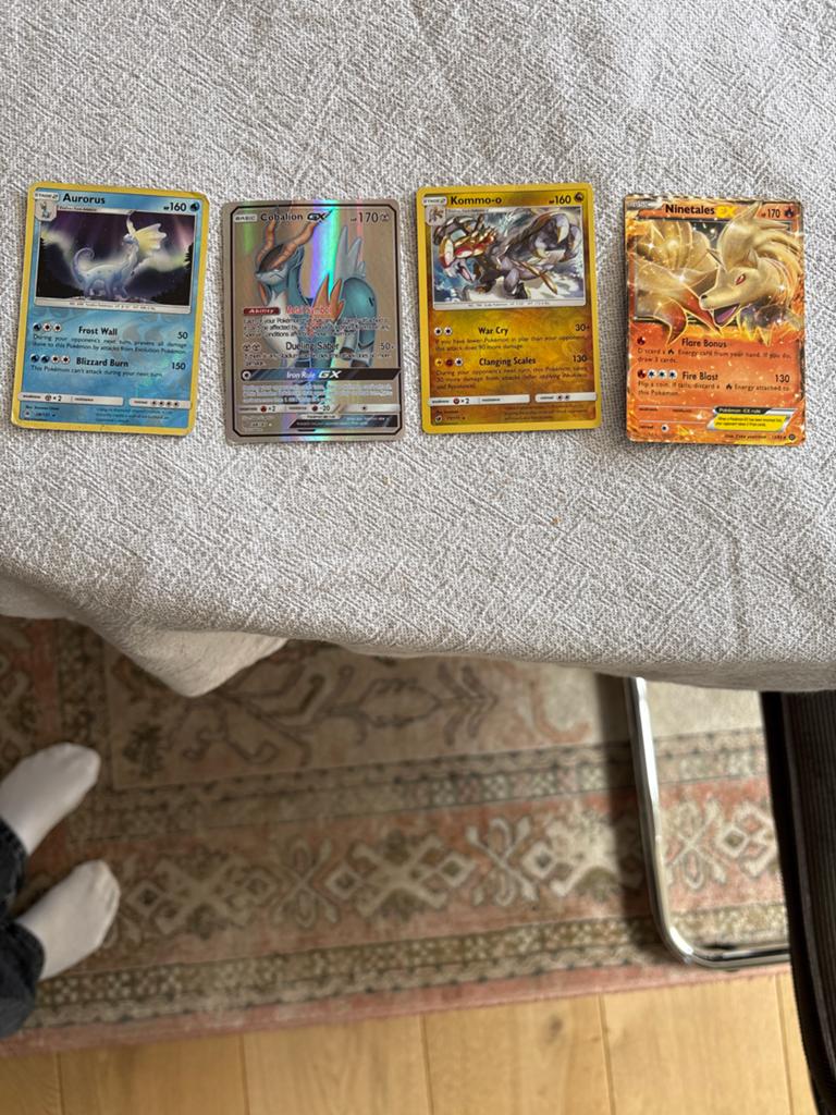 Pokémon Kaarten: Aurores, Cobalion GX, Kommo-o, Ninetales EX, Ophalen of Verzenden, Nieuw