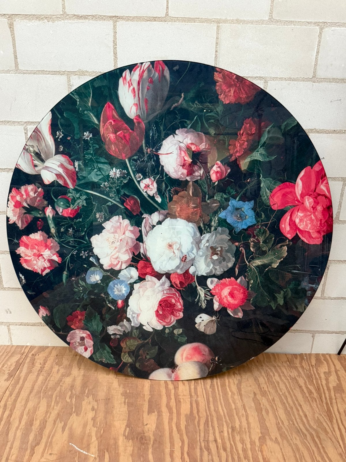 Grote wanddecoratie met bloemen als nieuw, Ophalen, Zo goed als nieuw