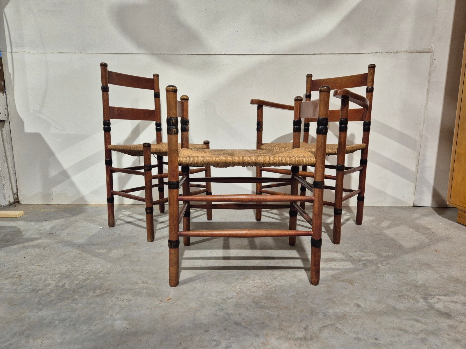 Jac levee art deco set van 2 stoelen en kruk, Ophalen of Verzenden