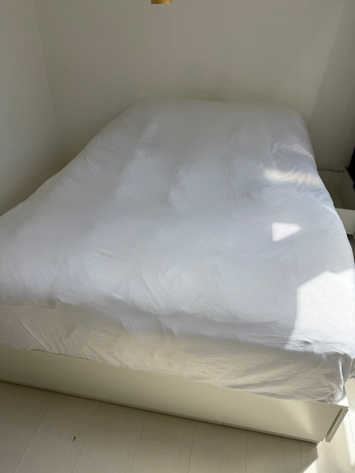 Bed Ikea 140x200, Ophalen, Wit, Tweepersoons, 140 cm