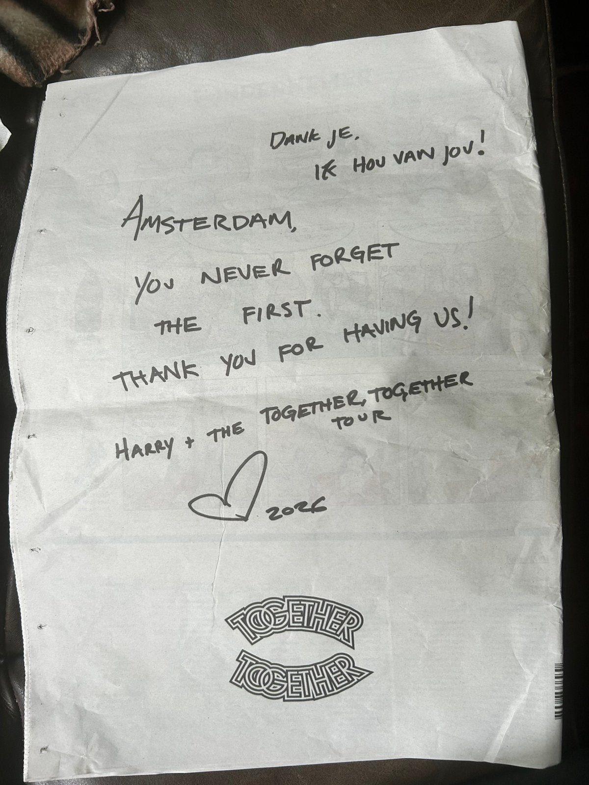 Door harry styles geschreven in het dagblad parool, Eén persoon