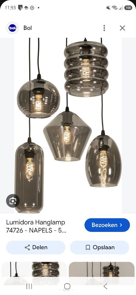 Lumidora Hanglamp Napels - Moderne 5-lichts hanglamp, Ophalen, Modern, Industrieel, E27 (groot), Zo goed als nieuw