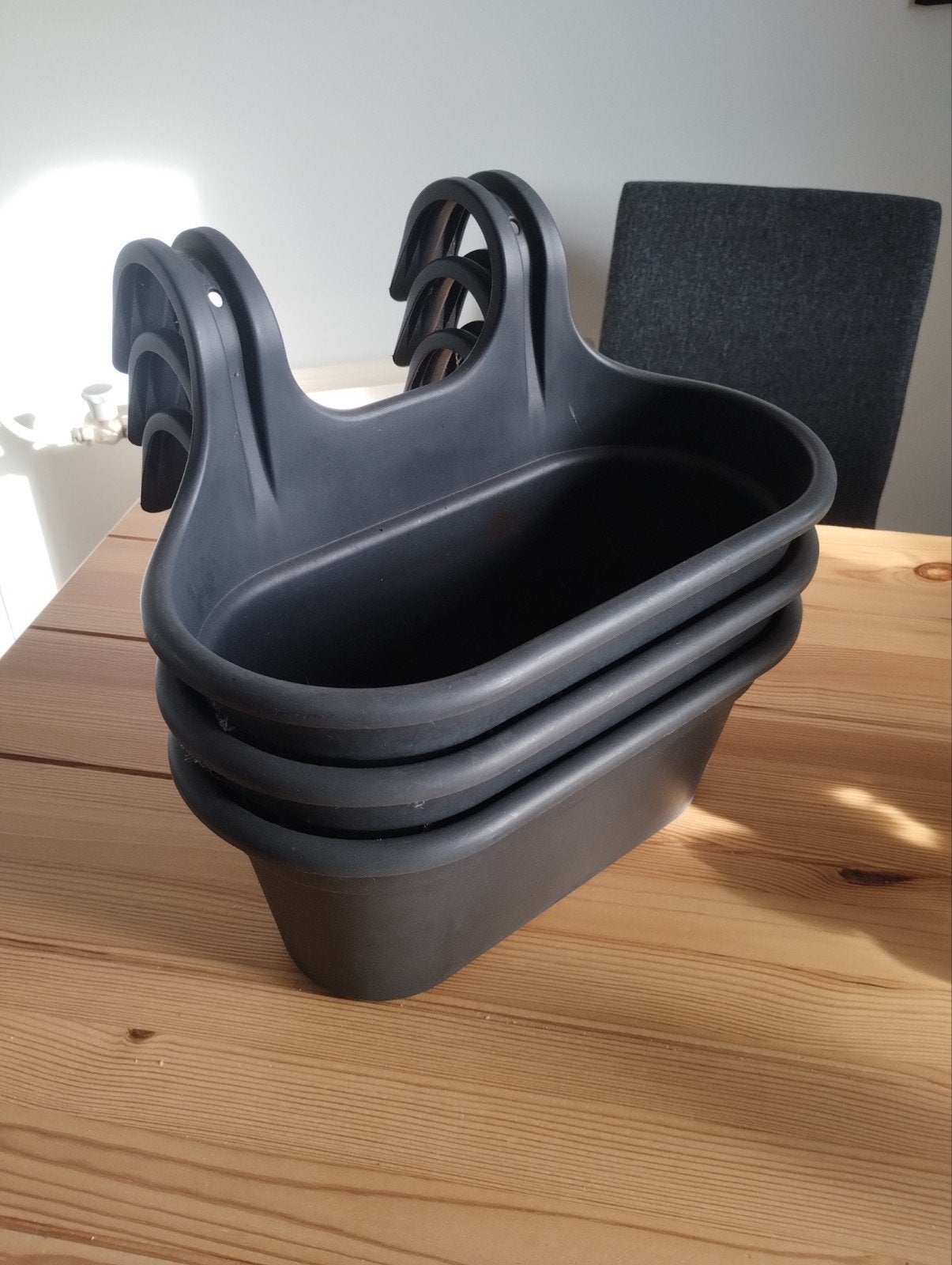 3 Plantenbakken (hangend, 5,1L), Ophalen, Kunststof, Gebruikt, Minder dan 30 cm