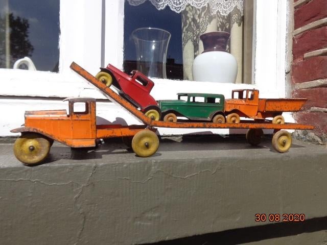 Wyandotte autotransporter jaren '20 Art-Deco met auto's, Antiek en Kunst, Antiek | Speelgoed, Verzenden