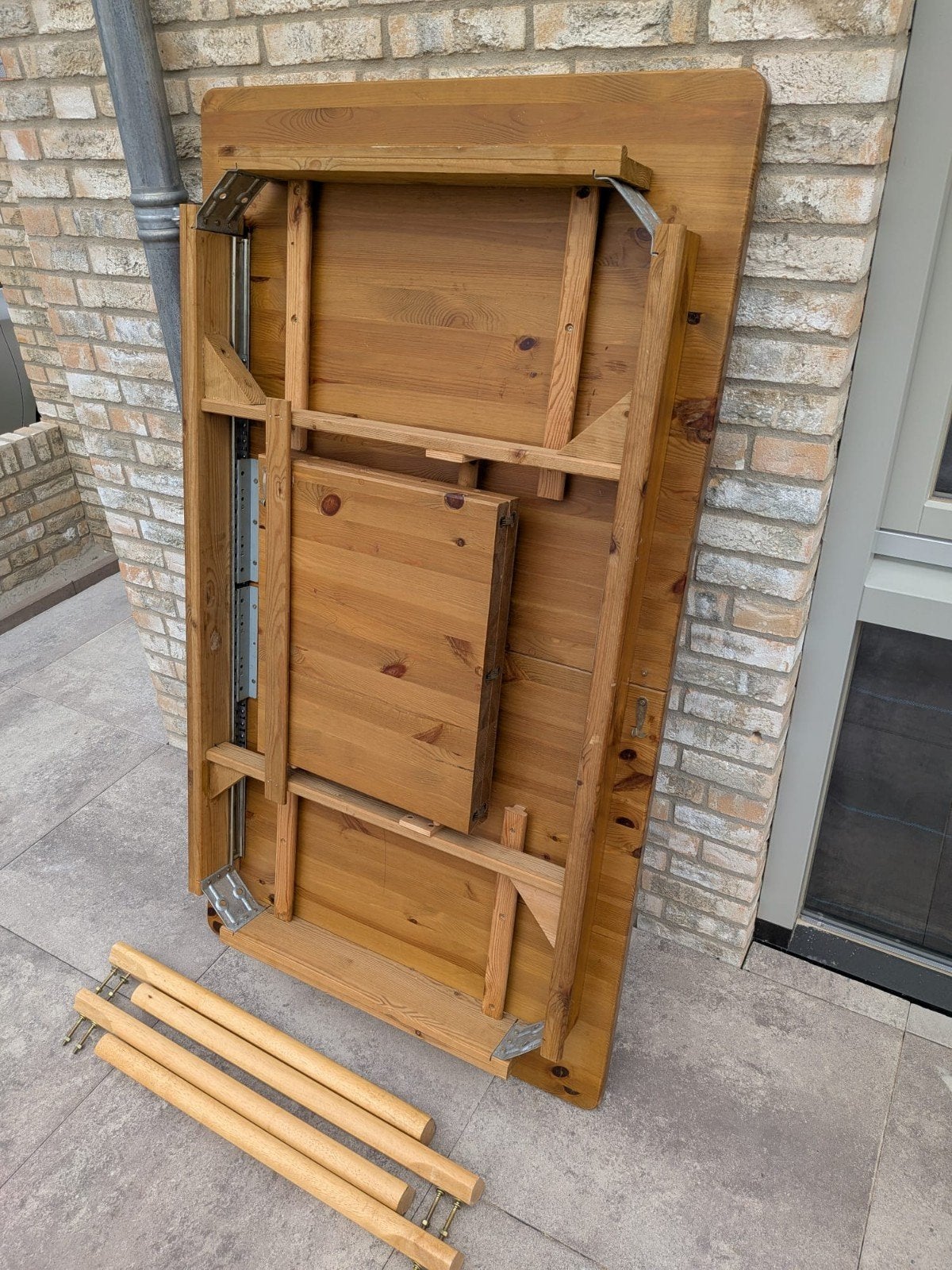 Uitschuifbare eettafel - 165/215 x 85 cm, Ophalen, Gebruikt, 50 tot 100 cm, 150 tot 200 cm