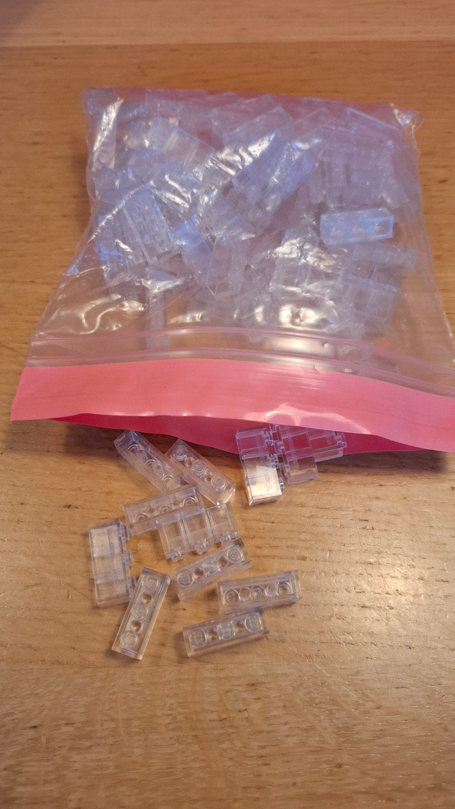LEGO Trans Clear 1x3 Bricks - 100 stuks, Ophalen of Verzenden, Zo goed als nieuw, Losse stenen, Lego