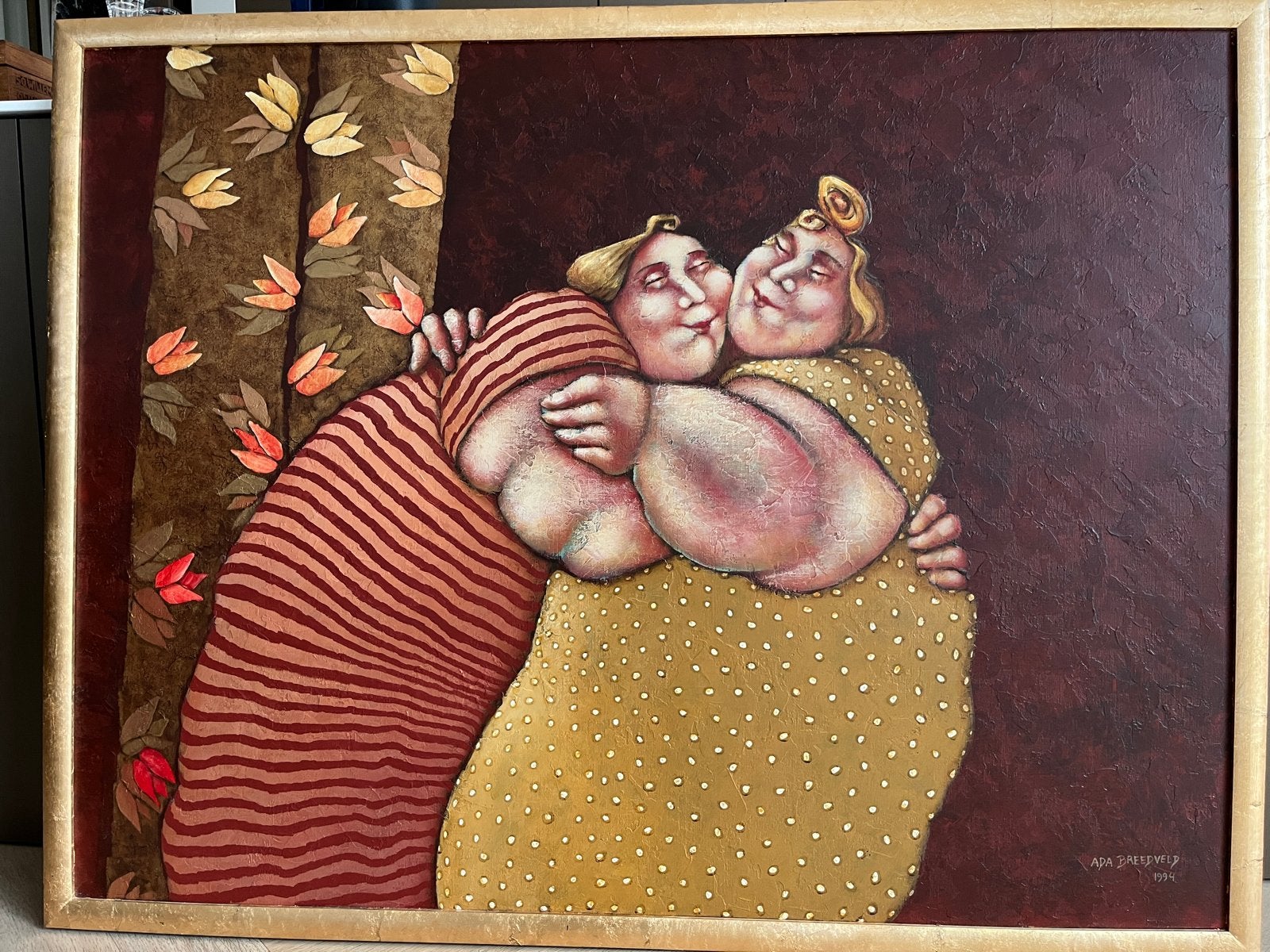 Schilderij Ada Breedveld - 'stay with me” 100x130, Ophalen, Gedateerd, Doek, Portret of Personen