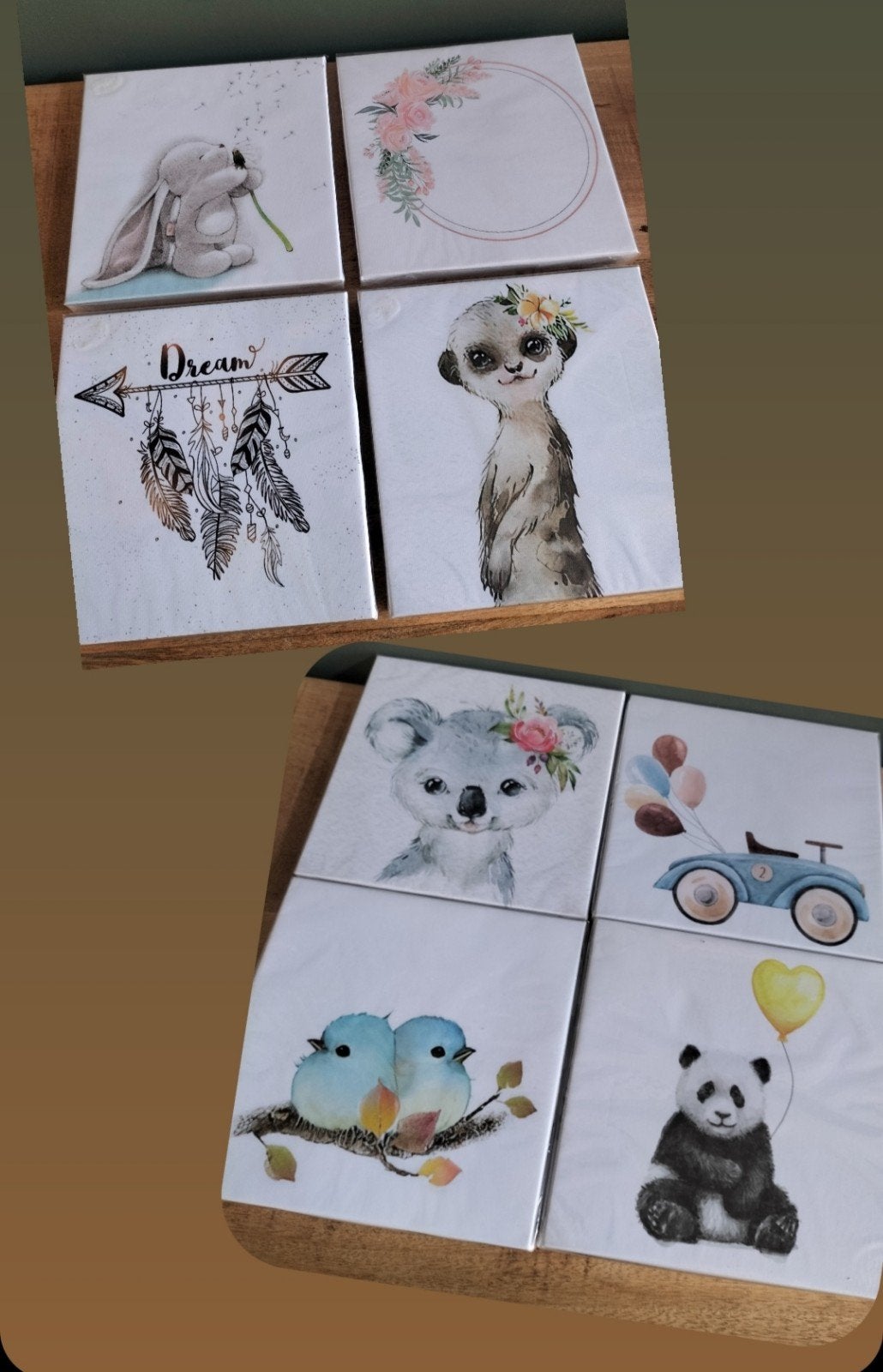 Nieuw • Schattige Canvas schilderijtjes • div. Varianten, Nieuw, Ophalen of Verzenden, Wanddecoratie, Saluty's kinder- en kraamcadeaus