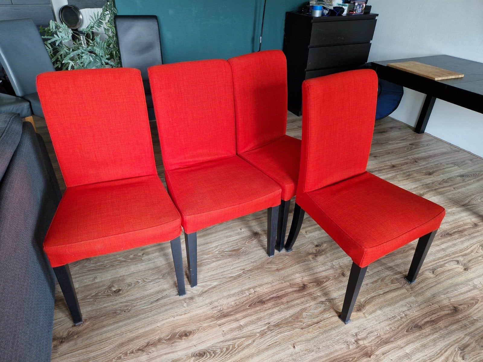 4 eetkamerstoelen, Ikea Henriksdal, Ophalen, Zo goed als nieuw, Vier, Stof