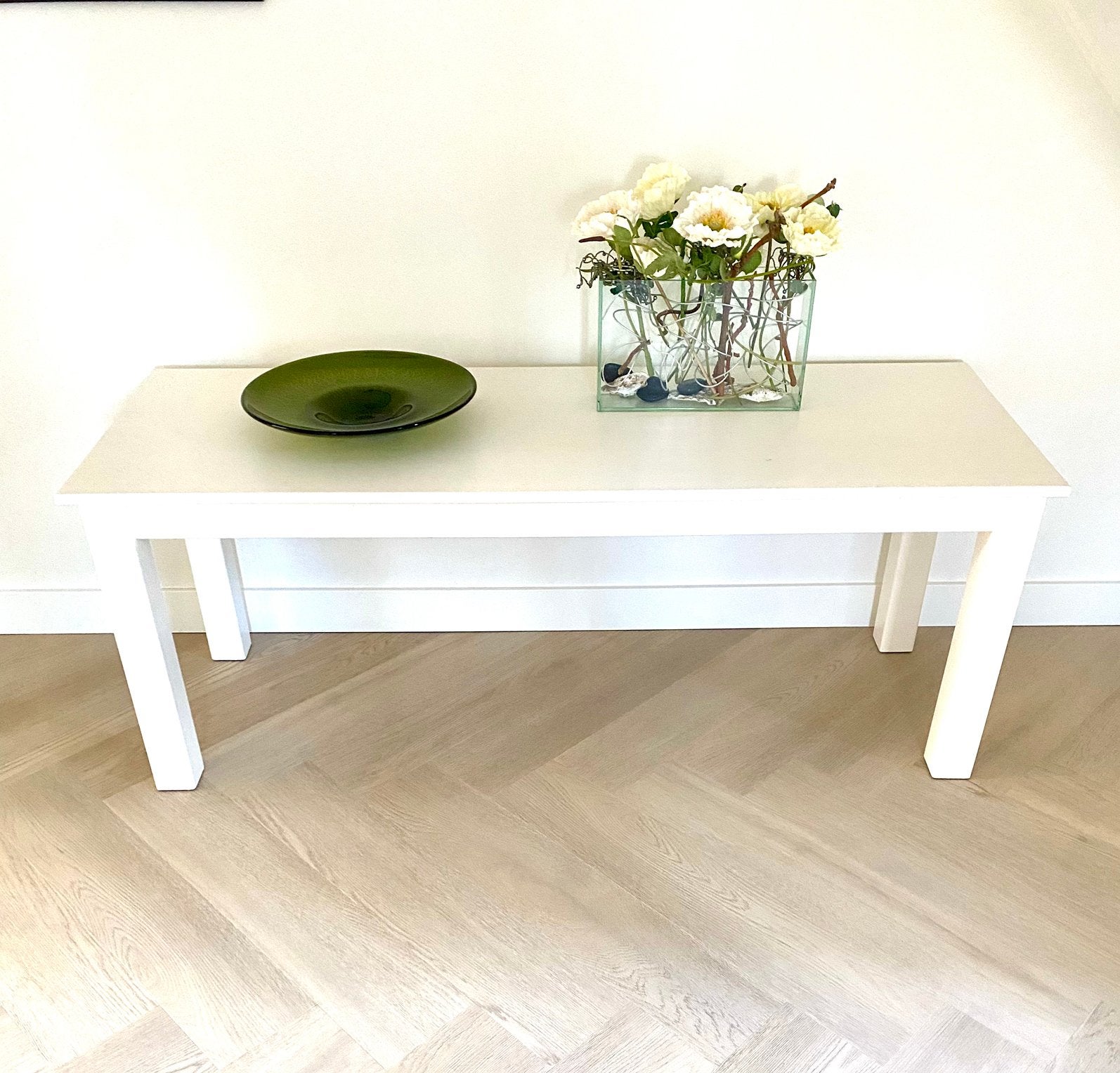 Tafel wit hout woonkamer haltafel speeltafel, Ophalen, 100 tot 150 cm, 50 tot 100 cm, Zo goed als nieuw