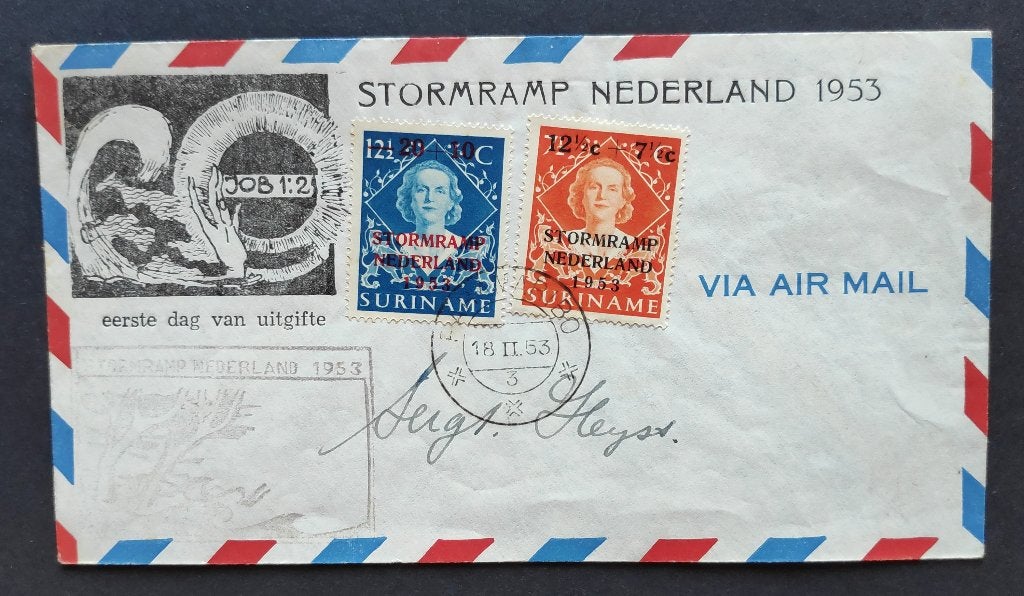 Suriname : FDC Voorloper NVPH 295-296, Verzenden, Beschreven, Nederland