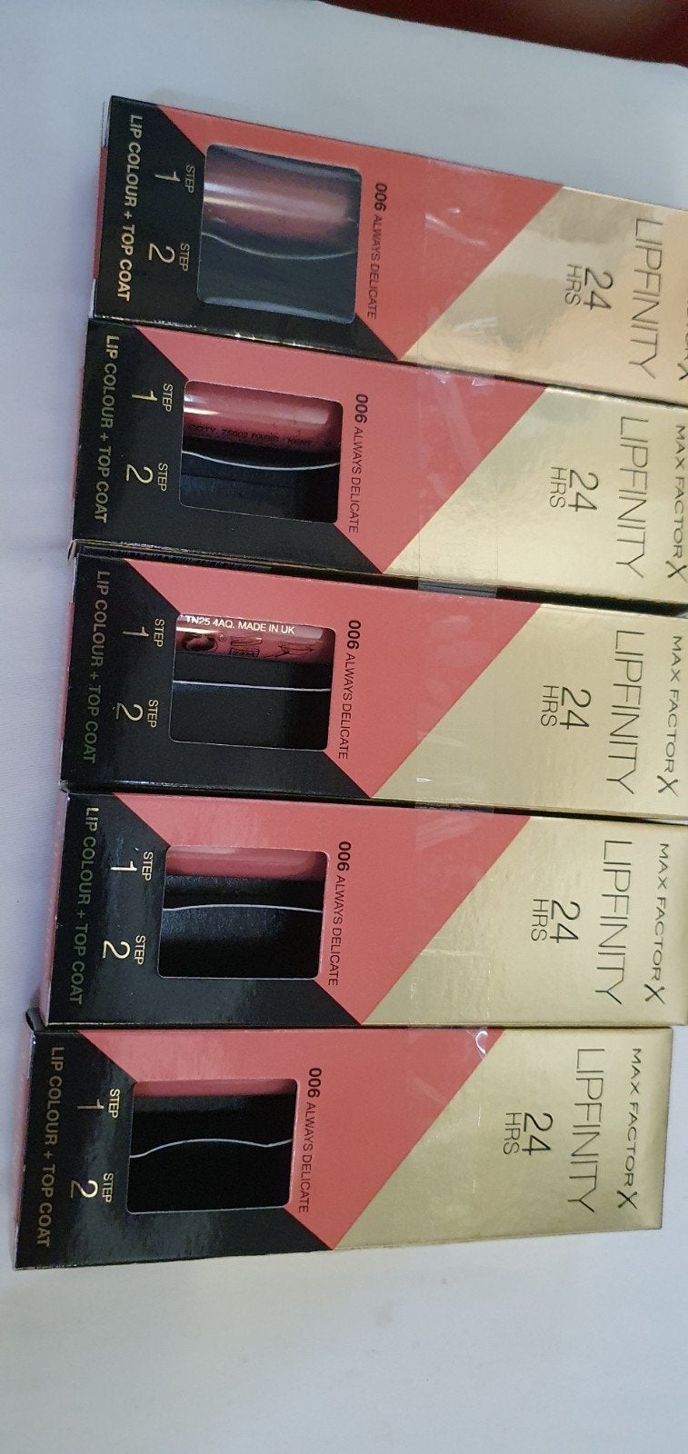 5 stuks Maxfactor lipfinity zonder topcoat nr 006, Verzenden, Nieuw, Overige kleuren, Lippen