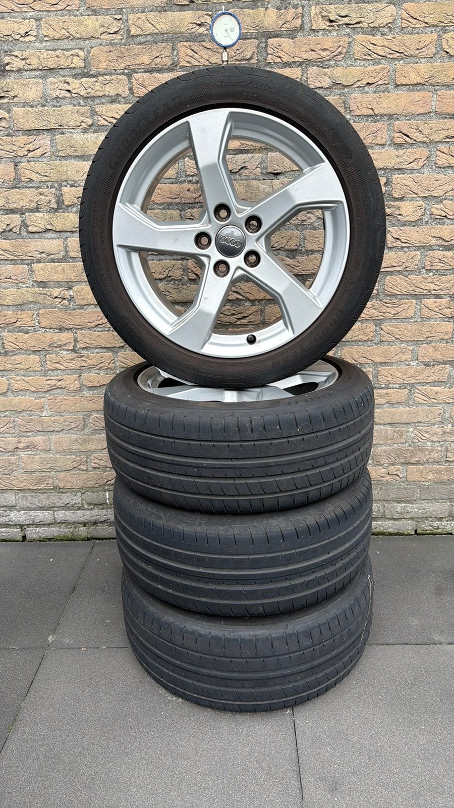 Audi Lmv velgen  5x112 origineel Goodyear 6 MM, Ophalen, Gebruikt, Banden en Velgen, 17 inch