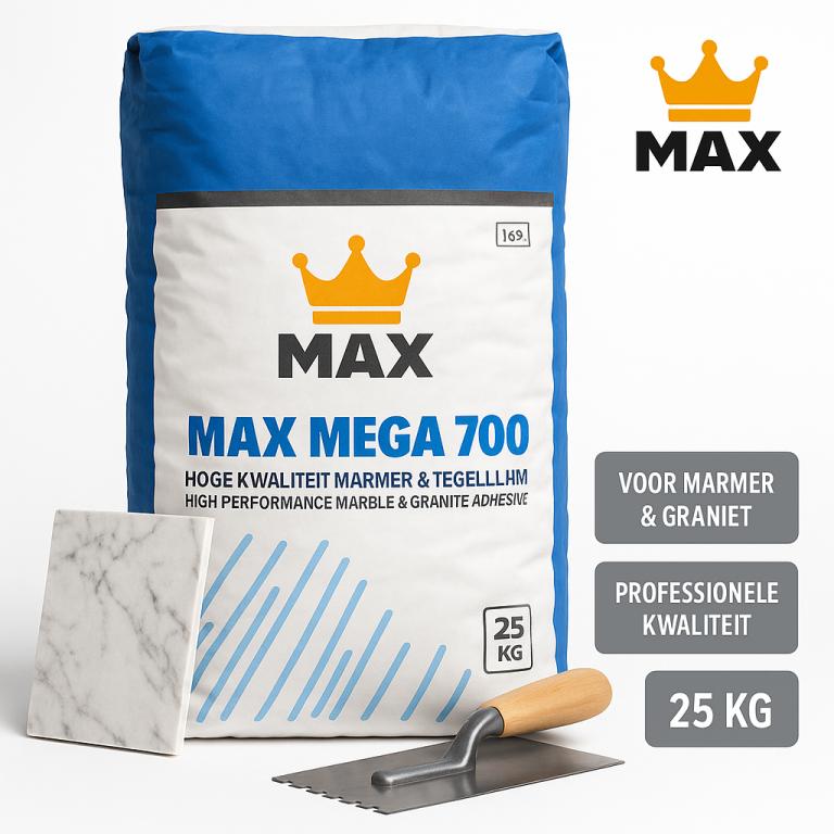 Tegellijm Max Mega grijs 25Kg, Doe-het-zelf en Verbouw, Tegels, Nieuw, Overige typen, Overige materialen, Minder dan 20 cm, Minder dan 20 cm