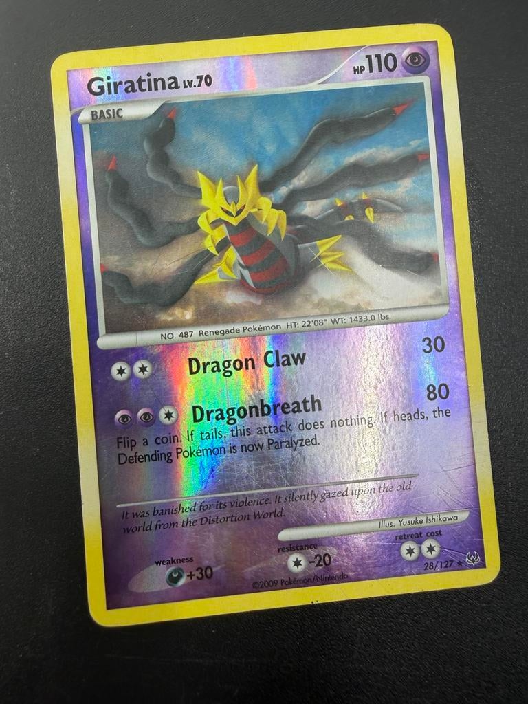 Giratina LV.70 Pokémon Kaart - Foil (28/127), Ophalen of Verzenden, Gebruikt, Losse kaart, Foil