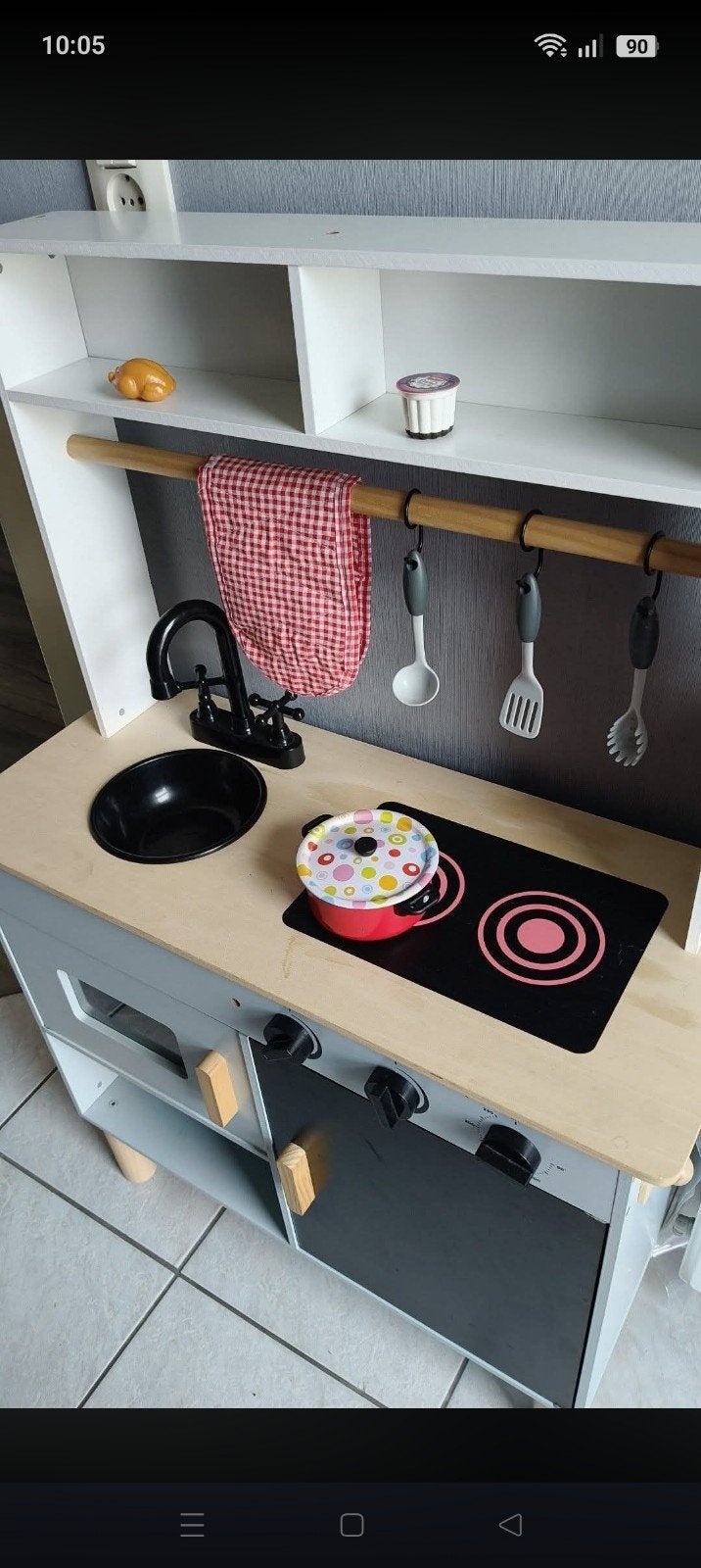 Houten speelkeuken met accessoires, Kinderen en Baby's, Ophalen