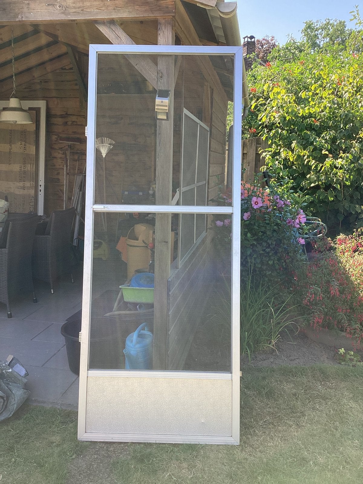 Aluminium hordeur draai, Ophalen, Gebruikt, 80 tot 100 cm, 215 cm of meer