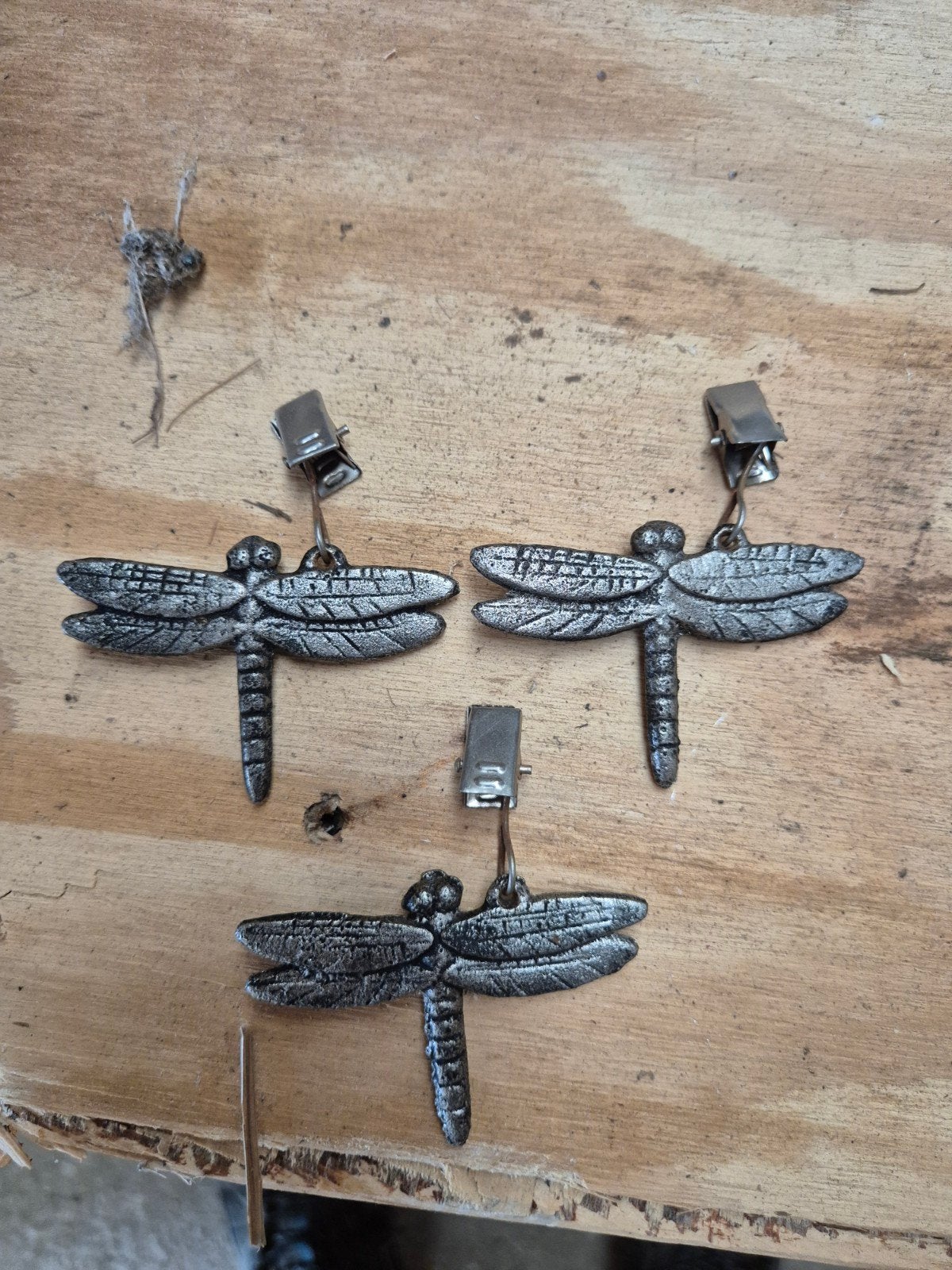 Klassieke Libelle Tafelkleed Gewichthangers (3 stuks), Ophalen, Gebruikt, Klassiek, Metaal