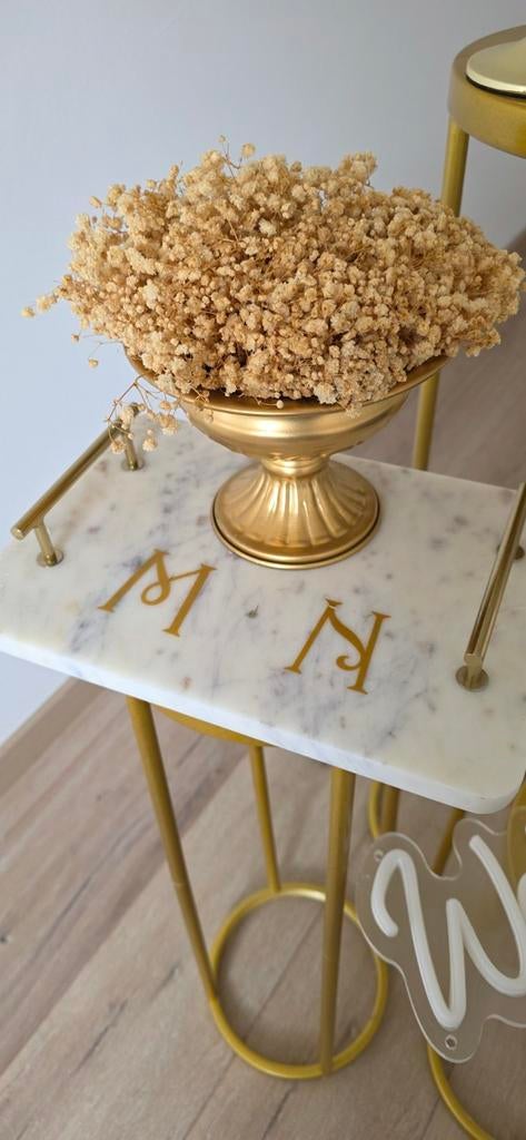 Complete Luxe Verloving/feest decoratie Set Goud, Ophalen of Verzenden, Zo goed als nieuw, Versiering, Geboorte of Huwelijk