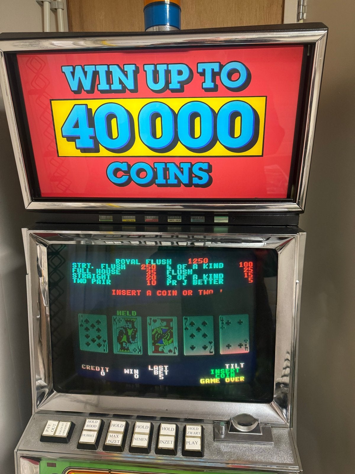 Aristocrat Draw Card Video Poker Gokkast, Verzamelen, Euro, Ophalen, Gebruikt