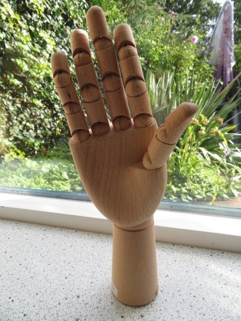 Blank houten tekenhand rechts meet ca 30 cm, Ophalen of Verzenden, Zo goed als nieuw, Overige typen