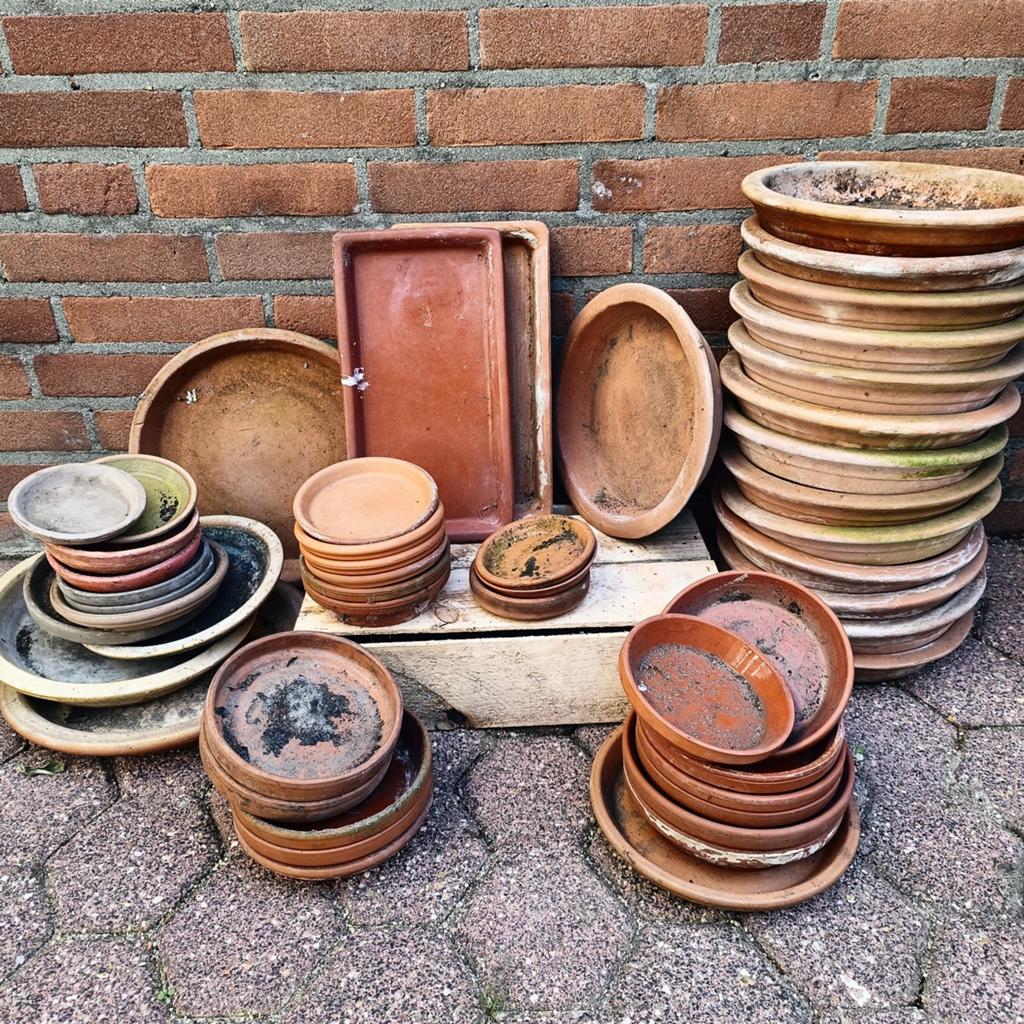 Terracotta bloempot schotels/onderzetters. Alle diameters., Tuin en Terras, Bloempotten, Ophalen, Rond, Minder dan 40 cm