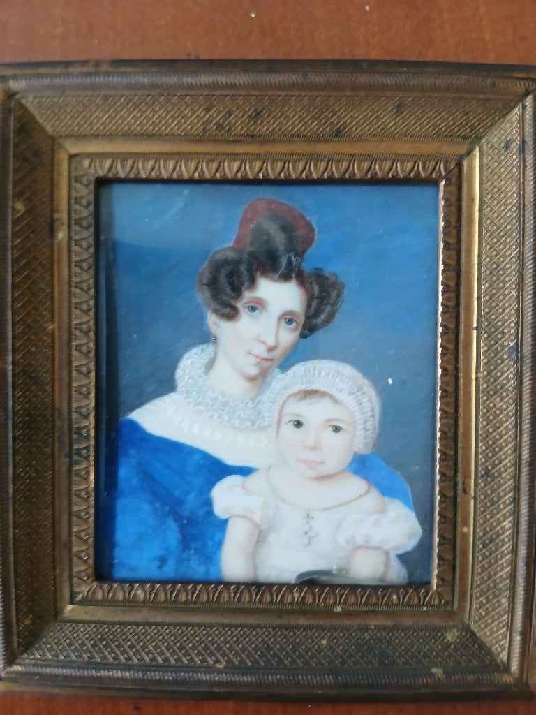 miniatuur, Ophalen, Ingelijst, Portret of Personen, Klassiek