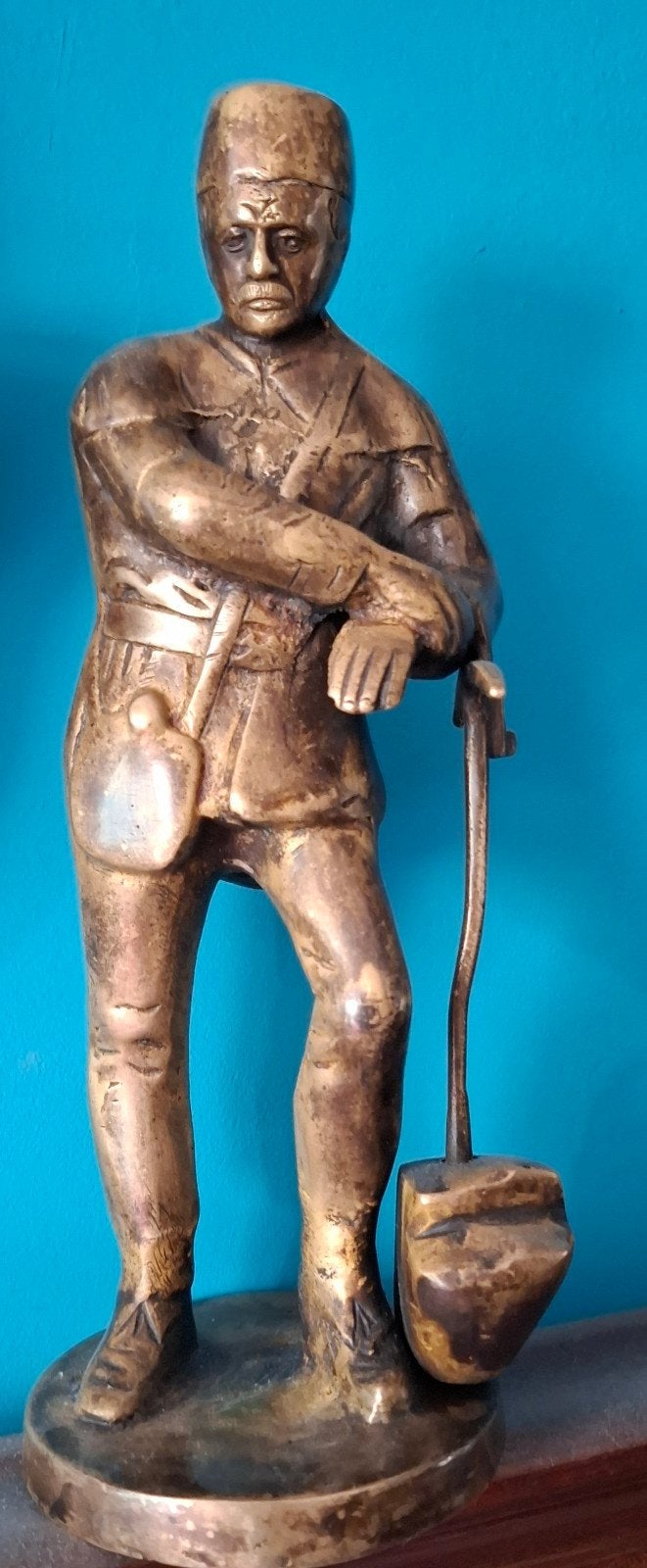 Mijnwerker. Franz Bergmann(1881-1936). Brons. 23 cm., Ophalen