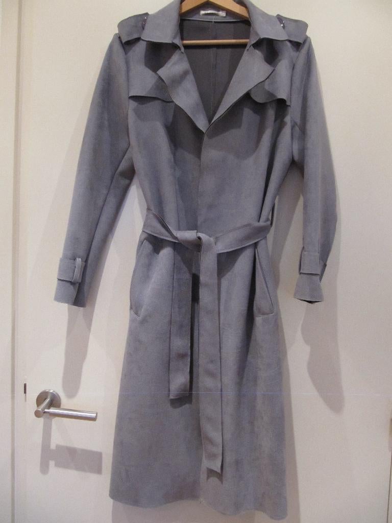 Blauwe trenchcoat maat M / L , Ophalen of Verzenden, Zo goed als nieuw, Maat 38/40 (M), Blauw
