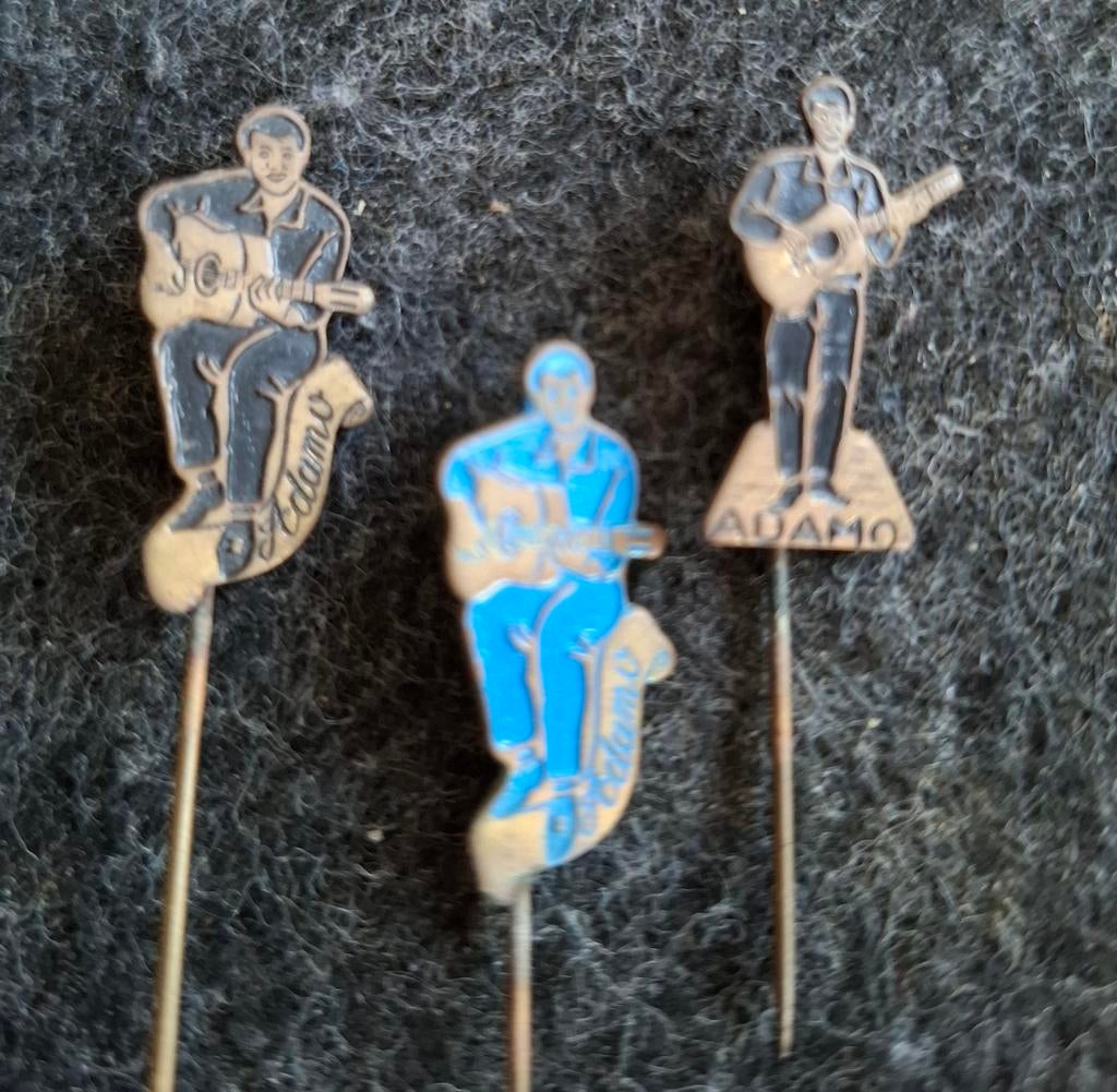 Adamo speldjes - set van 3 vintage pins, Verzamelen, Ophalen of Verzenden, Gebruikt