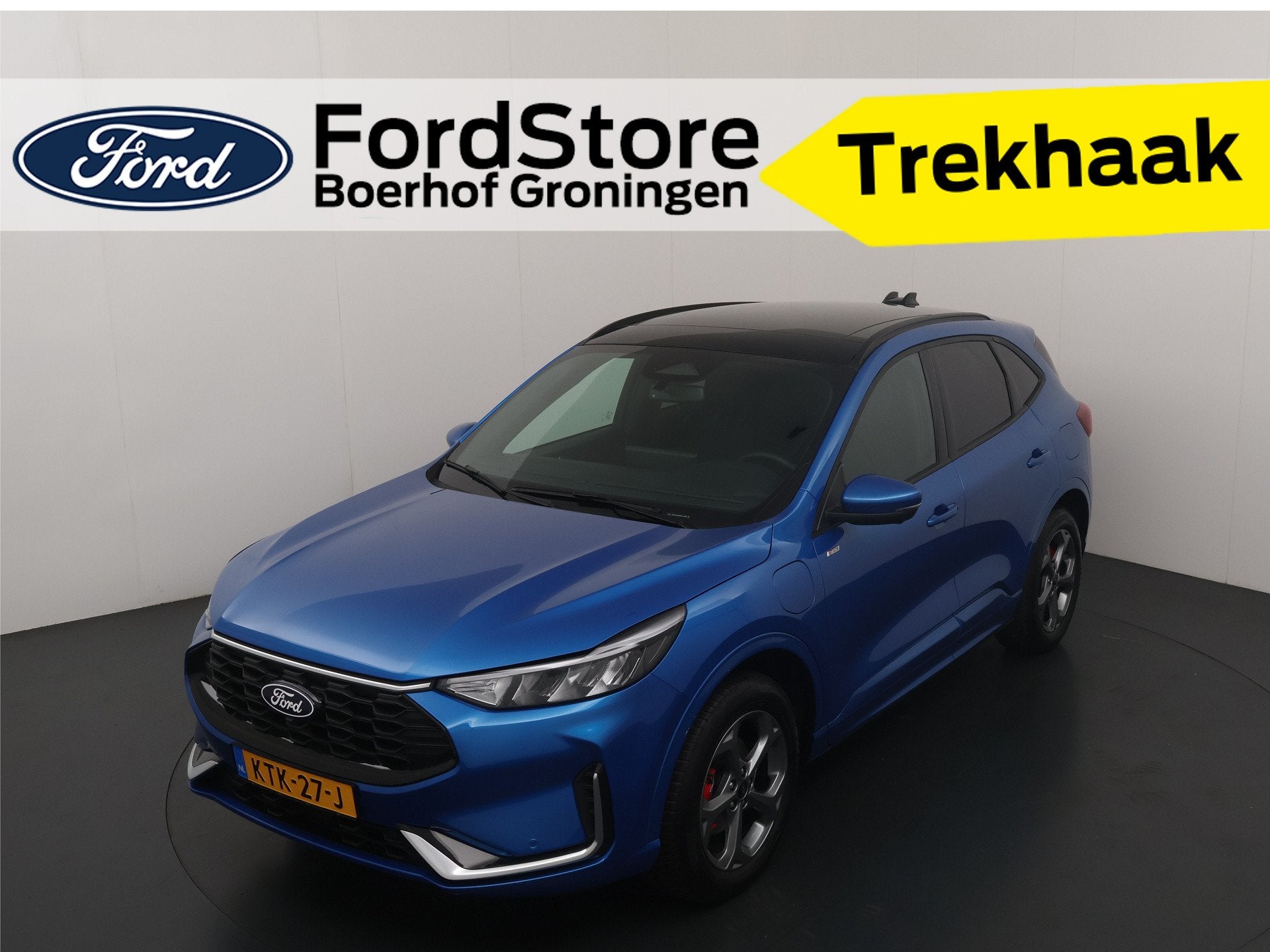Ford Kuga 2.5 PHEV 243 pk ST-Line X | Trekhaak | Pano I Adap, Gebruikt, Zwart, Blauw, Bedrijf