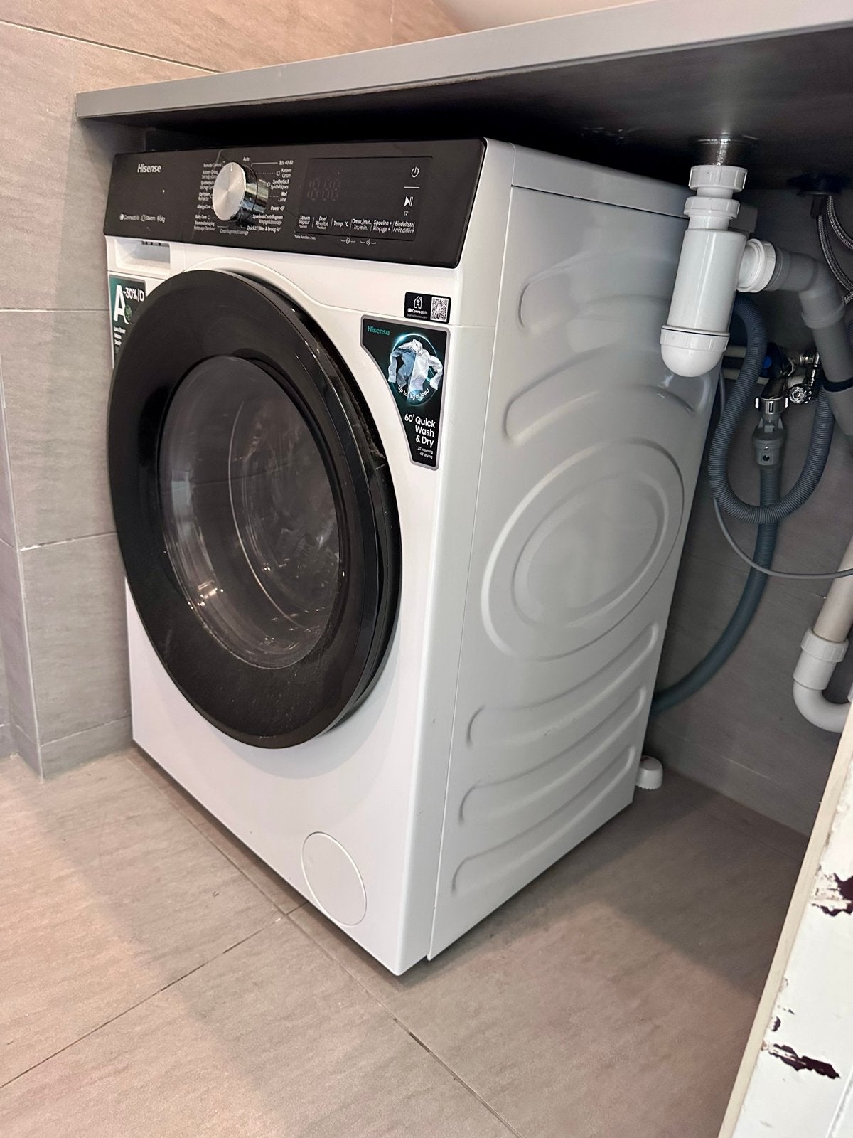Hisense Wasmachine & Droger 9/6kg - Zo goed als nieuw, Ophalen, 1200 tot 1600 toeren, 8 tot 10 kg, Zo goed als nieuw