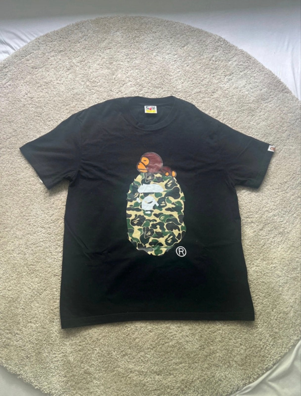 Bathing Ape T-shirt Groen Baby Milo Maat L, Verzenden, Zo goed als nieuw, Maat 52/54 (L), Groen