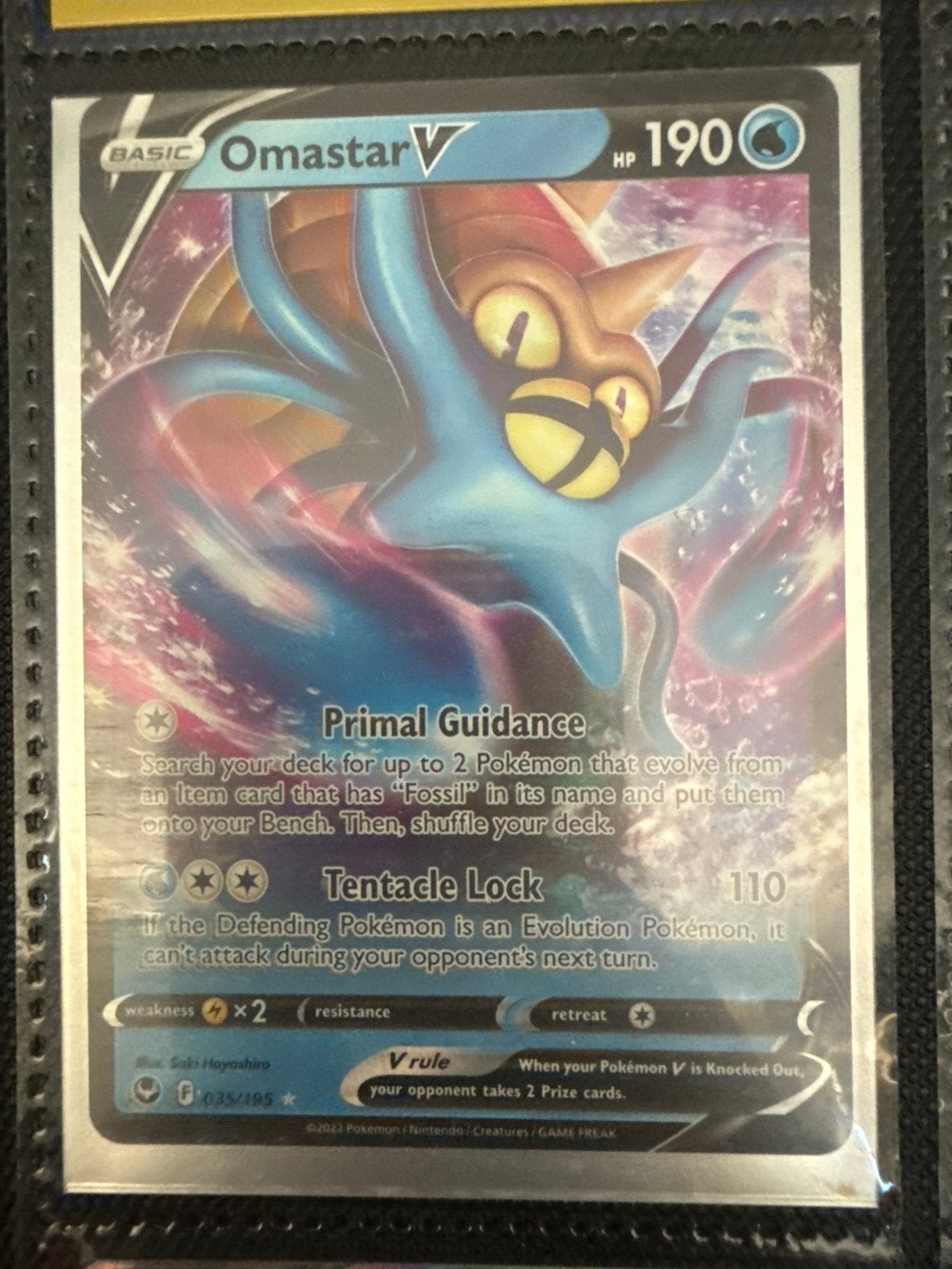 Omastar V Pokémon Kaart - 035/195, Verzenden, Zo goed als nieuw, Losse kaart