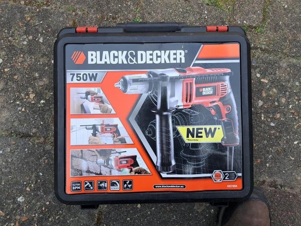 Black & Decker Boorhamer 750W - Compleet in Koffer, Ophalen, Boor- en/of Breekhamer, Klopboormechanisme, Gebruikt