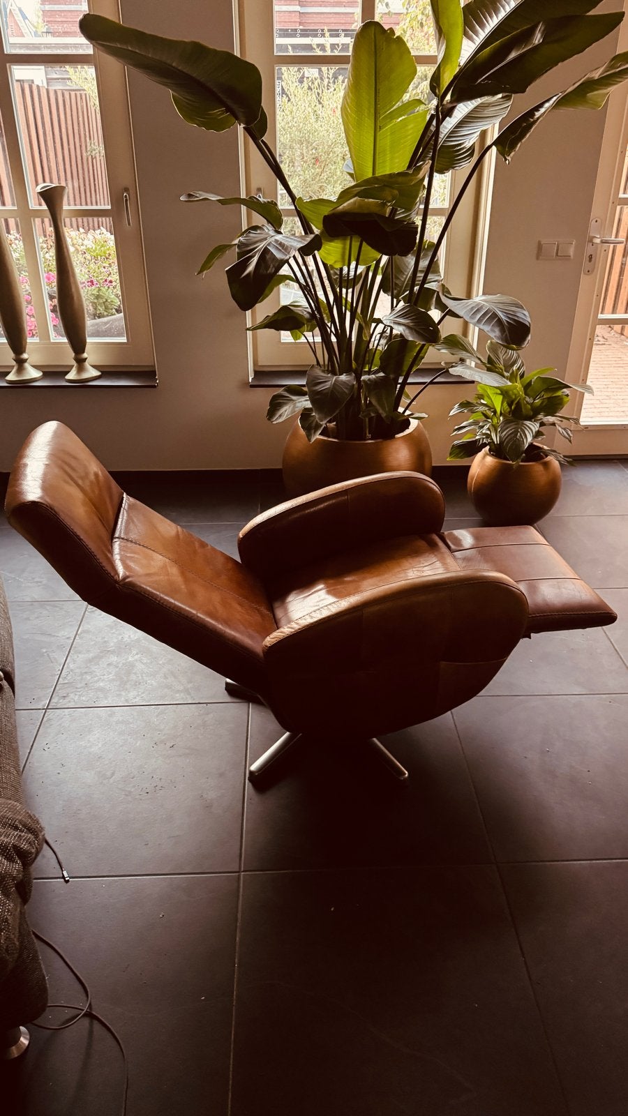 Comfortabele leren fauteuil - Relaxstoel, Ophalen of Verzenden, Gebruikt, Leer, 75 tot 100 cm