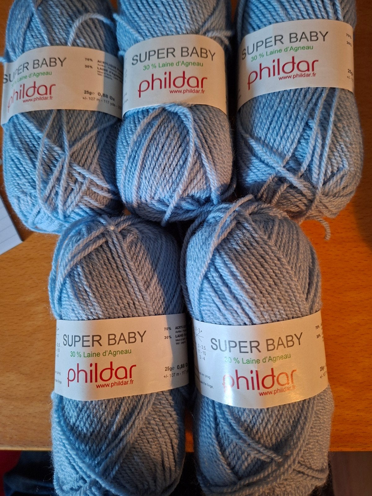 5x25 gr Phildar super baby kleur denim, Breien of Haken, Phildar, Nieuw, Ophalen of Verzenden