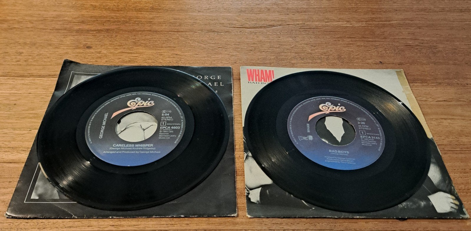 2x Vinyl Single 7" - George Michael & Wham! 80's, Cd's en Dvd's, Ophalen of Verzenden, Gebruikt, 7 inch, Pop