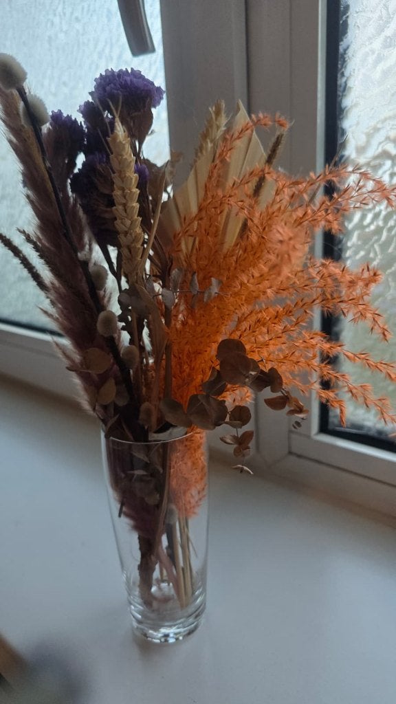 Droogbloemen + houten standaard / houder (SET), Ophalen of Verzenden
