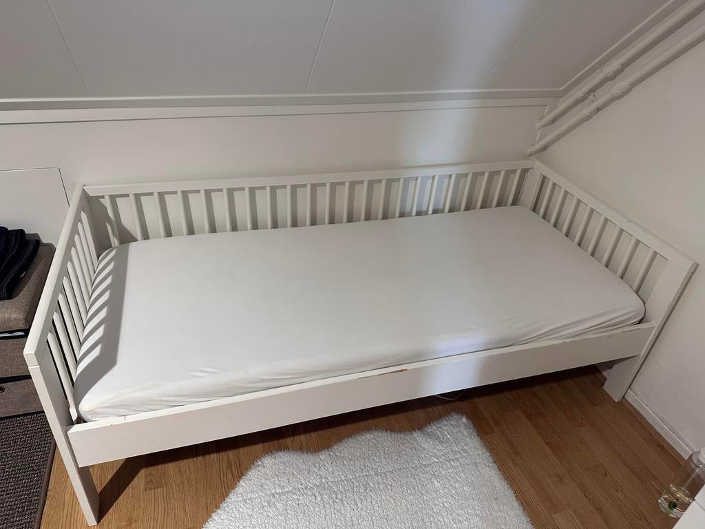 IKEA Peuterbed (wit) - 70x160 cm, Lattenbodem, Gebruikt, 70 tot 85 cm, 140 tot 160 cm