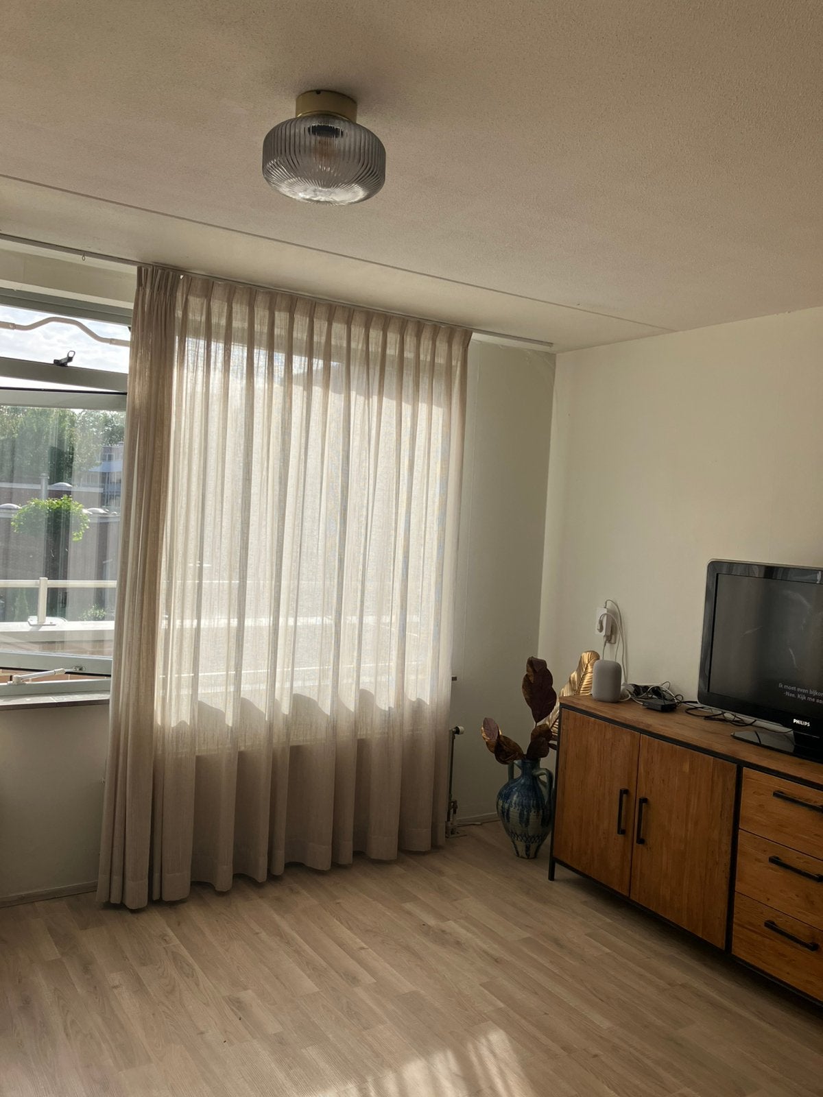 Beige inbetween gordijnset 250x190 cm (niet verduisterend), Ophalen, 200 cm of meer, Beige, 150 tot 200 cm